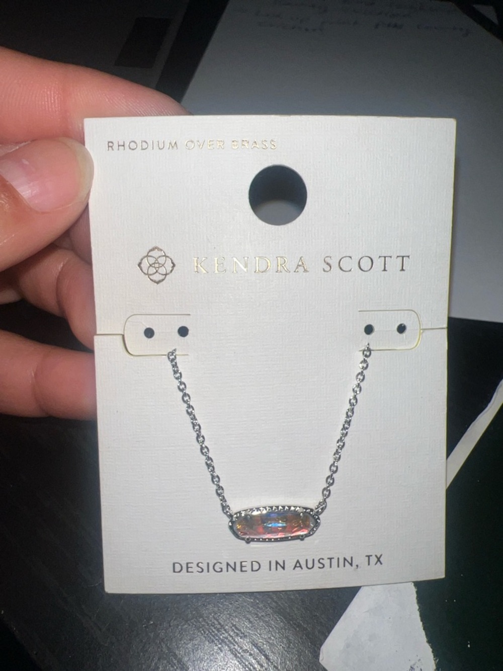 Kendra Scott Iridescent Crystal Pendant Necklace - Silver